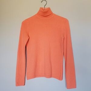 Cashmere Turtleneck Long Sleeve Sweater Orange Quiet Luxury Coquette Old Money